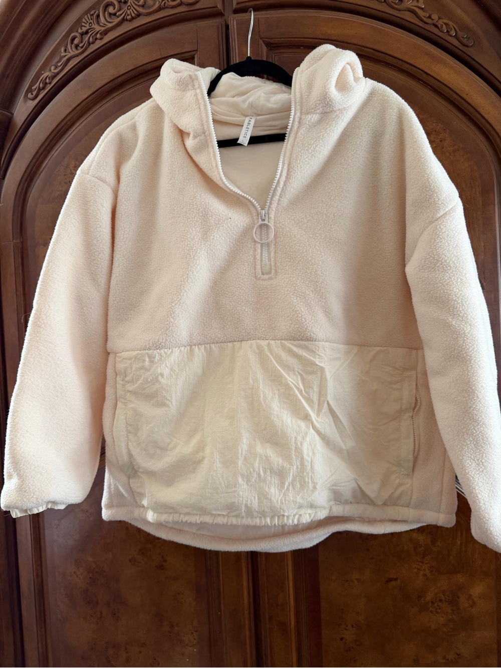 Fabletics Cream Plush Half-Zip Hoodie